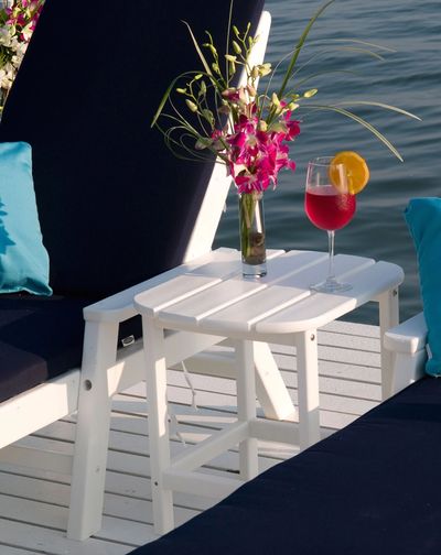 Coastal Chaise Lounge with South Beach Side Table