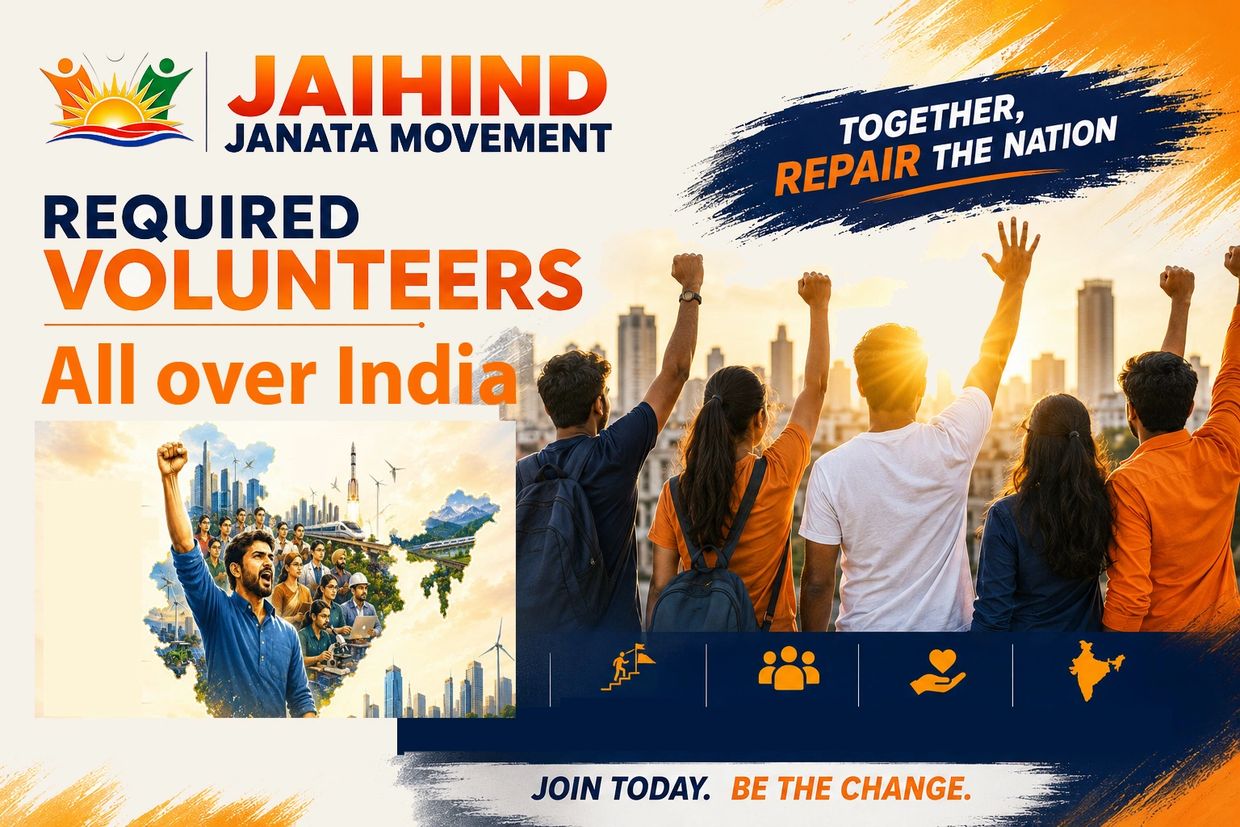 Jaihind Janata Movement seeks volunteers across India to repair the nation.