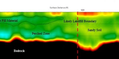 Geophysical Survey describing seismic survey using MASW for landfill delineation environmental study