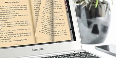 Laptop computer showing an ebook being read