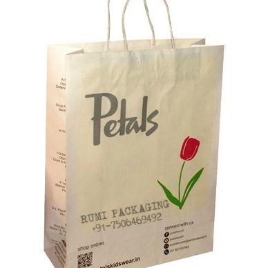 Brown paper bags for grocery pharmacy stationary shop store showroom boutique cake shop etc.