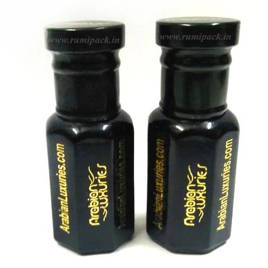 Wholesale black attar bottle printed in gold foiling, 3ml attar bottle, 6ml attar bottle, 12ml size