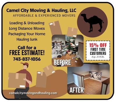 Moving & Hauling Winston Salem Camel City coupons