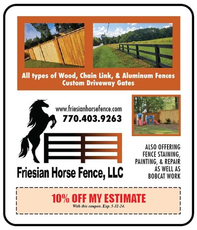 friesian horse fence cumming 
