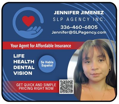 Jennifer Jiminez Insurance Winston Salem SLP Agency
Health, Life, Dental, Vision, and more