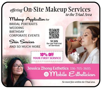 Jessica Zhong Esthetics
Make up specialist , Bridal Make up, facials, waxing, and more.