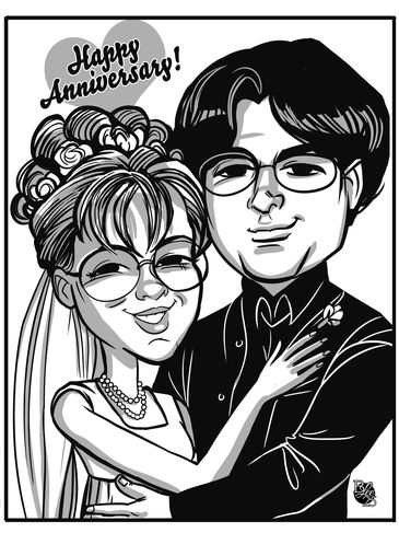 Image shown: Digital Black and White Two People - $30.00