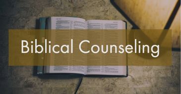 Open Bible with 'Biblical Counseling' text overlay.