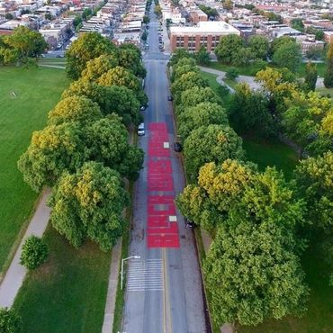 Black lives matter street art patterson park baltimore newspaper feature painting resident local art