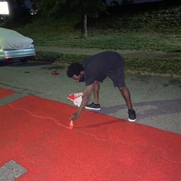Black lives matter street art patterson park baltimore newspaper feature painting resident local art