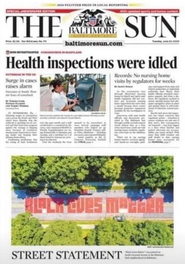 Black lives matter street art patterson park baltimore newspaper feature painting resident local art