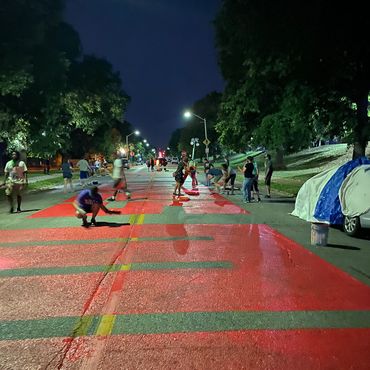 Black lives matter street art patterson park baltimore newspaper feature painting resident local art
