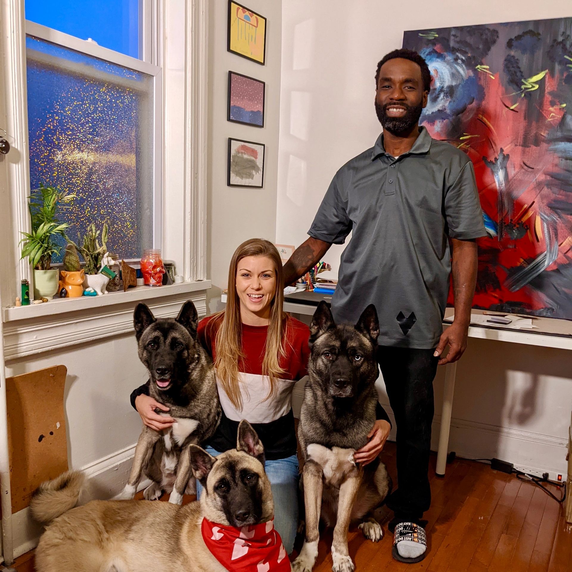 Art small business voyage baltimore editorial front page magazine photo  all black dogs blonde puppy