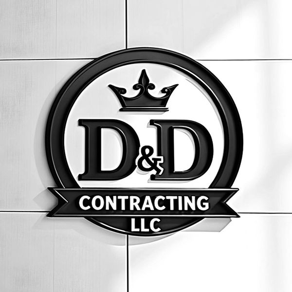 Logo of D&D Contracting LLC with a crown emblem.