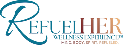 Logo for RefuelHER Wellness Experience, promoting mind, body, and spirit healing.