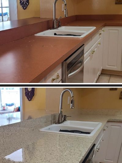 Countertop refinishing.