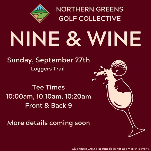 Golf and wine event on September 27th.