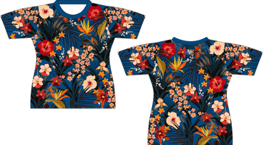 Multi Tropical Flower Sublimated Shirt