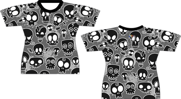 Cartoon Skull Sports Shirt