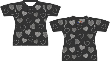 Chalk Board Hearts Sublimated Shirt