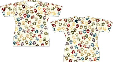 Colorful Paw Print Sublimated Shirt