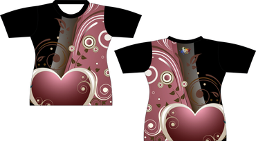 Maroon Swirl Hearts Sublimated Shirt