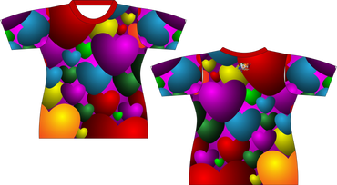 Multi Color Hearts Sublimated Shirts