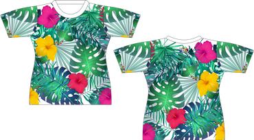 Multi Tropical Flower Sublimated Shirt