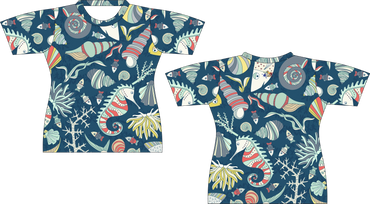 Ocean Life + Sea Shells Sublimated Shirt