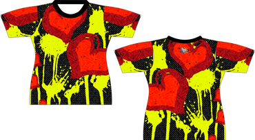 Paint Splatter Hearts Sublimated Shirt