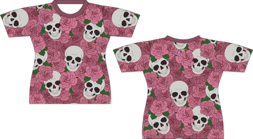 Pink Rose Skull Sports Shirt