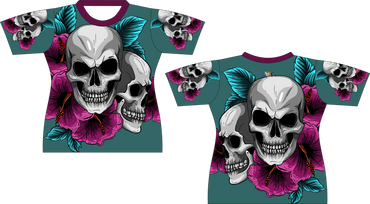Purple Flower Skull Sports Shirt
