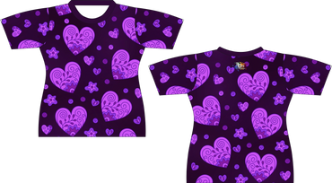 Purple Swirl Hearts Sublimated Shirt