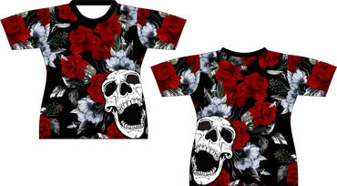 Rose Skull Sports Shirt