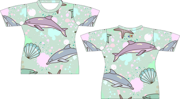 Sea Shells + Dolphins Sublimated Shirt