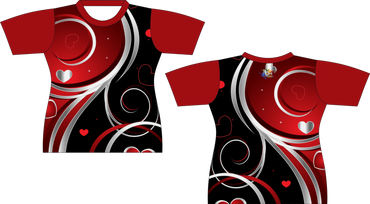 Side Swirls Hearts Sublimated Shirt