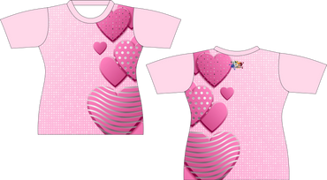 Silver and Pink Hearts Sublimated Shirt