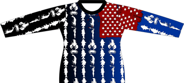 USA Fish Flag Sublimated Long-sleeved Jersey