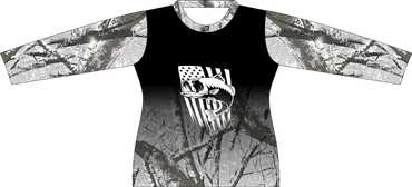 White Camo Bass Long-sleeved Sublimated Jersey