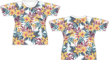 Yellow and Pink Tropical Sublimated Shirt