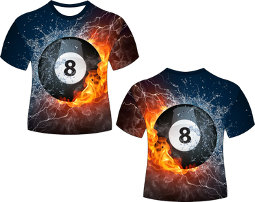 Fire and Ice Pool Billiard Sublimated Shirt