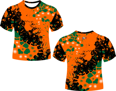 Grunge Orange Green Sublimated Fastpitch Softball Jersey