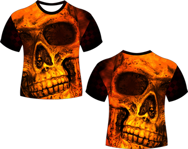 Orange Skull Pool Billiard Sublimated Shirt