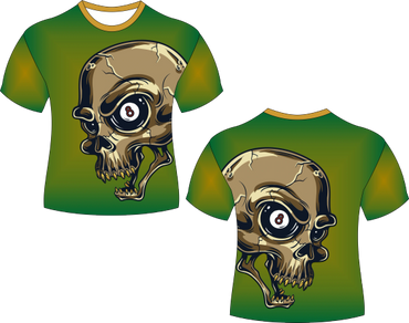 Skull 8 Ball Pool Billiard Sublimated Shirt