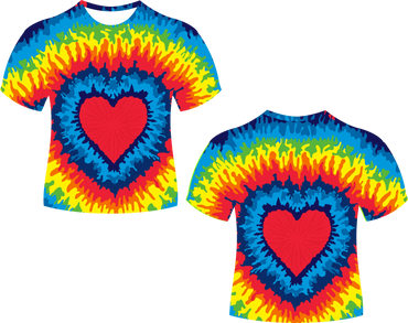 Heart Tie Dye Sublimated Shirts
