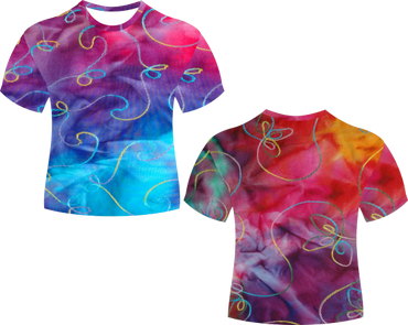 Ribbon Tie Dye Sublimated Shirts