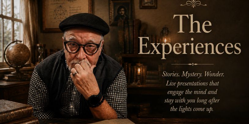 Man in hat promoting immersive storytelling experiences.