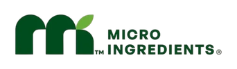 Logo of Micro Ingredients featuring green letters with a leaf.