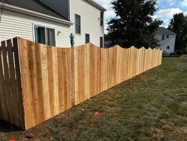 cedar scallop privacy fence
