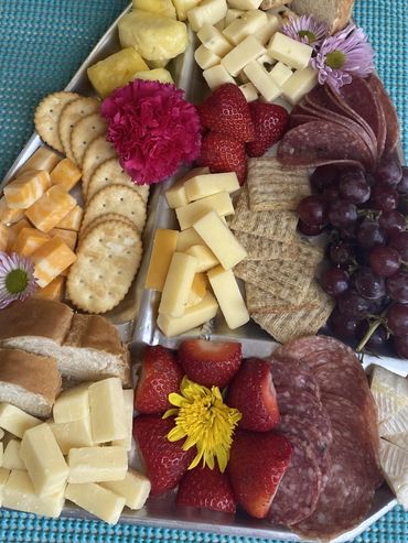 Hors d'oeuvre platter on a sailboat in a Martha's  Vineyard best sunset sail